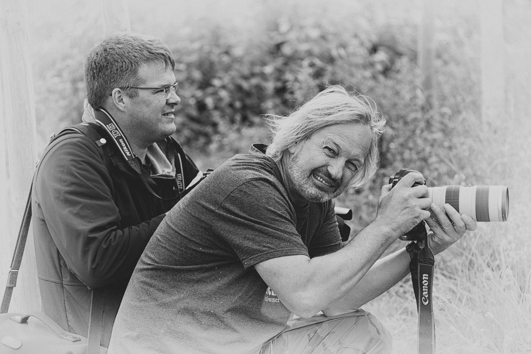 .... im Unterholz .... mit dem geschätzten Kollegen Michael Probst von ap. Foto: Helmut Fricke (von der ebenfalls geschätzten FAZ)